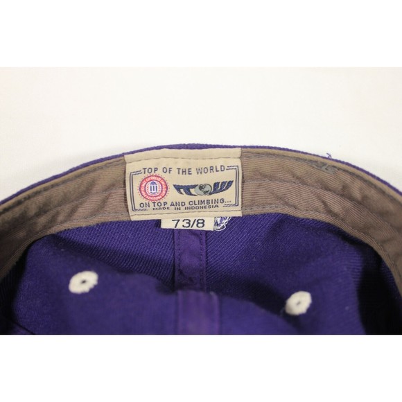 TCU Horned Frogs Embroidered Cap Fitted 7 3/8 Vintage Top Of The World - Picture 6 of 6